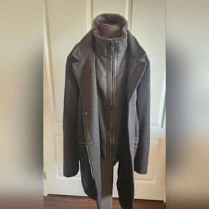 STUNNING Men's Gallotti Wool, Cashmere and Leather Coat Size 50